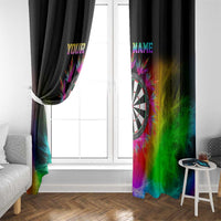 Personalized Colorful Neon Darts Window Curtain with Bold Abstract Background - Wonder Print Shop