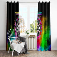 Personalized Colorful Neon Darts Window Curtain with Bold Abstract Background - Wonder Print Shop