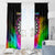 Personalized Colorful Neon Darts Window Curtain with Bold Abstract Background - Wonder Print Shop