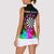 Personalized Colorful Neon Darts Women Sleeveless Polo Shirt with Bold Abstract Background - Wonder Print Shop