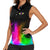 Personalized Colorful Neon Darts Women Sleeveless Polo Shirt with Bold Abstract Background - Wonder Print Shop