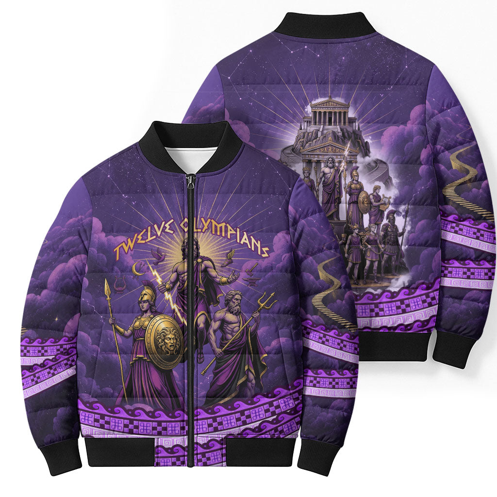 Twelve Olympians Bomber Puffer Jacket Gods Of Mount Olympus Greek Mythology