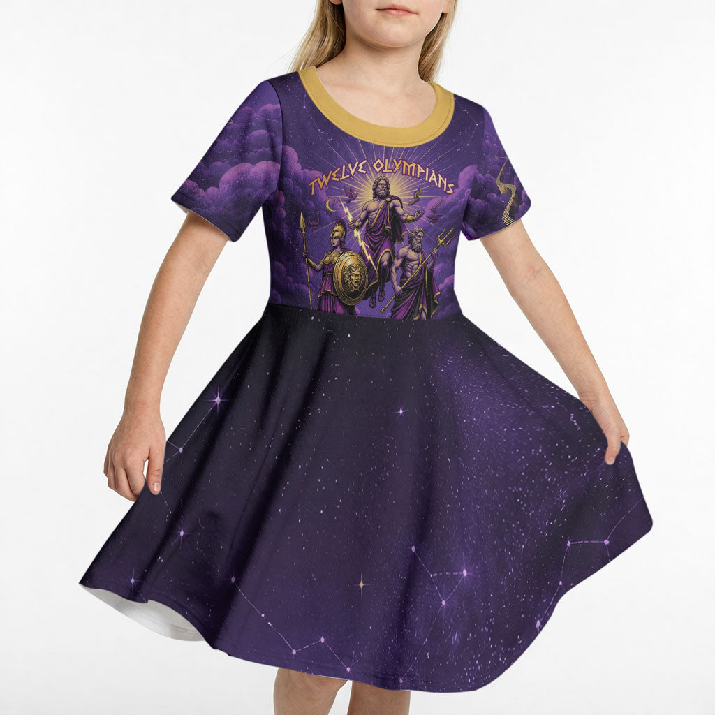 Twelve Olympians Kid Short Sleeve Dress Gods Of Mount Olympus Greek Mythology