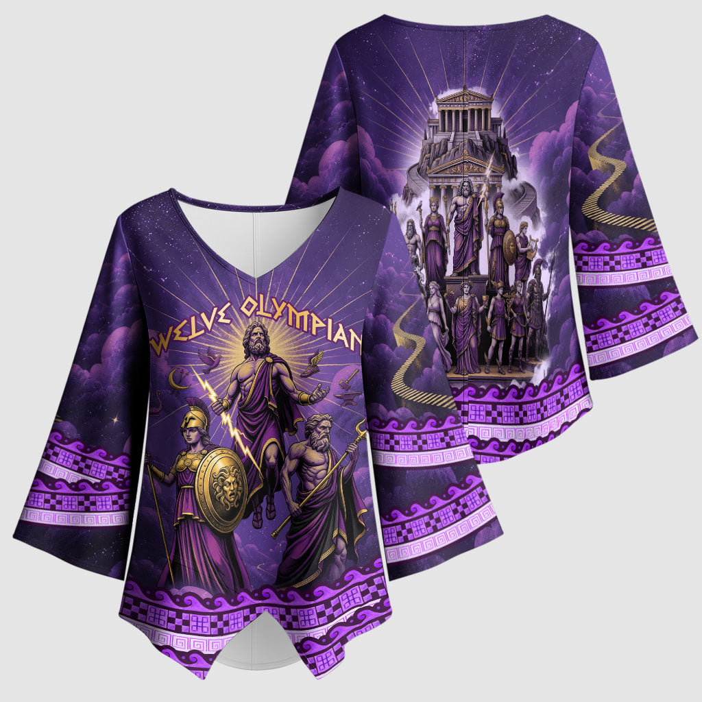 Twelve Olympians Kimono Sleeve Blouse Gods Of Mount Olympus Greek Mythology