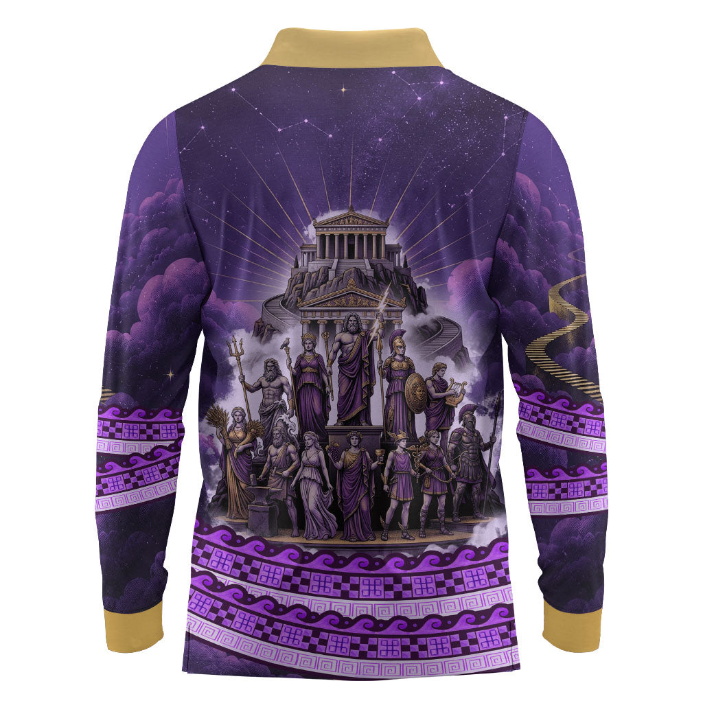 Twelve Olympians Long Sleeve Polo Shirt Gods Of Mount Olympus Greek Mythology
