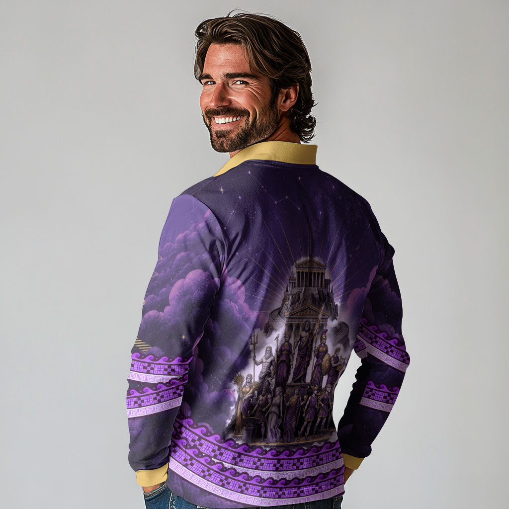 Twelve Olympians Long Sleeve Polo Shirt Gods Of Mount Olympus Greek Mythology