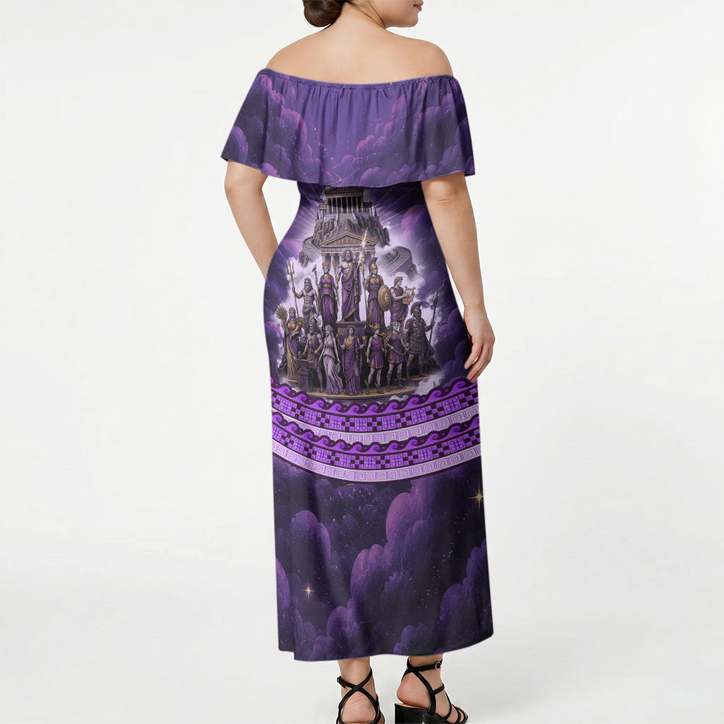 Twelve Olympians Off Shoulder Maxi Dress Gods Of Mount Olympus Greek Mythology