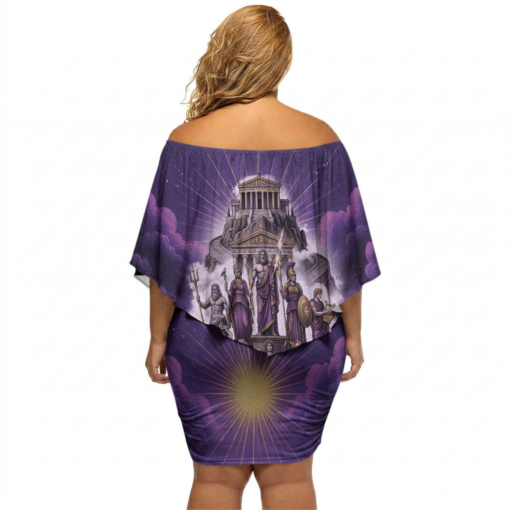 Twelve Olympians Off Shoulder Short Dress Gods Of Mount Olympus Greek Mythology