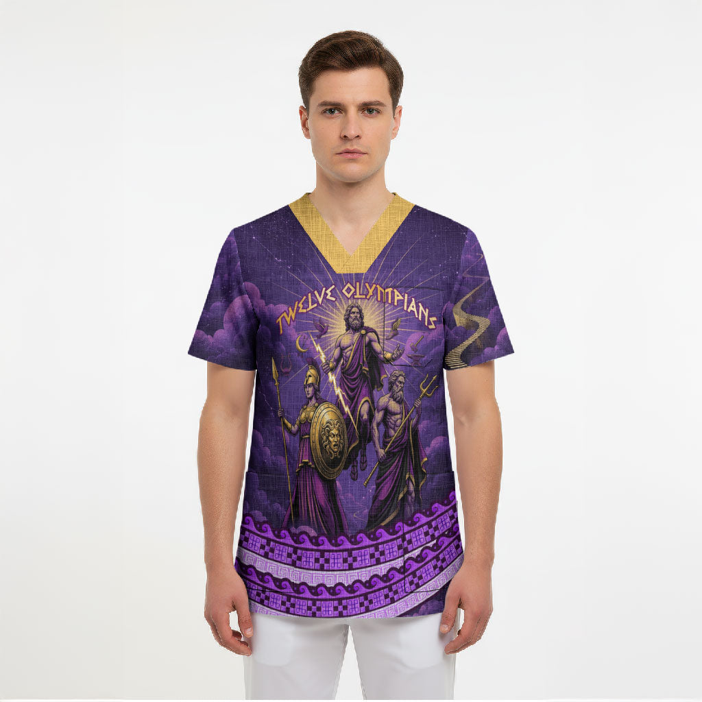 Twelve Olympians Scrub Top Gods Of Mount Olympus Greek Mythology