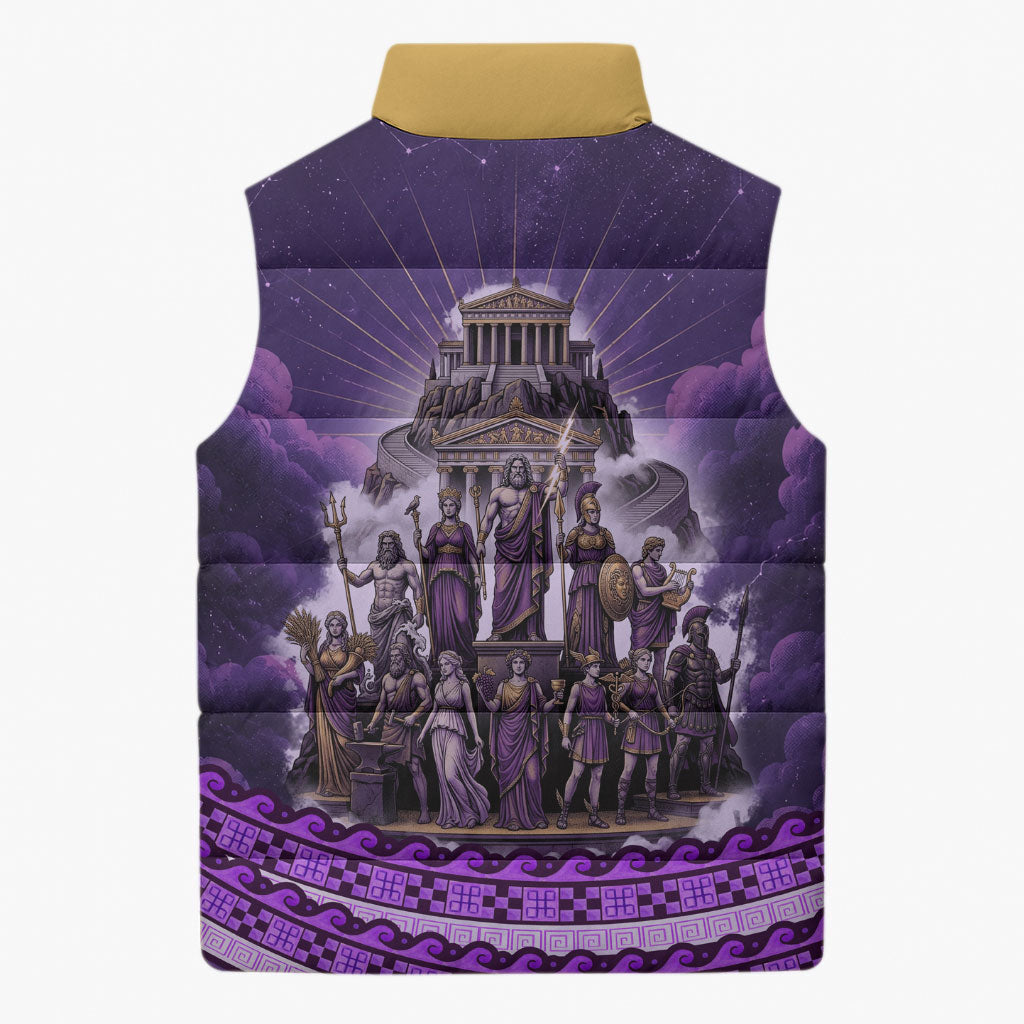 Twelve Olympians Sleeveless Puffer Jacket Gods Of Mount Olympus Greek Mythology
