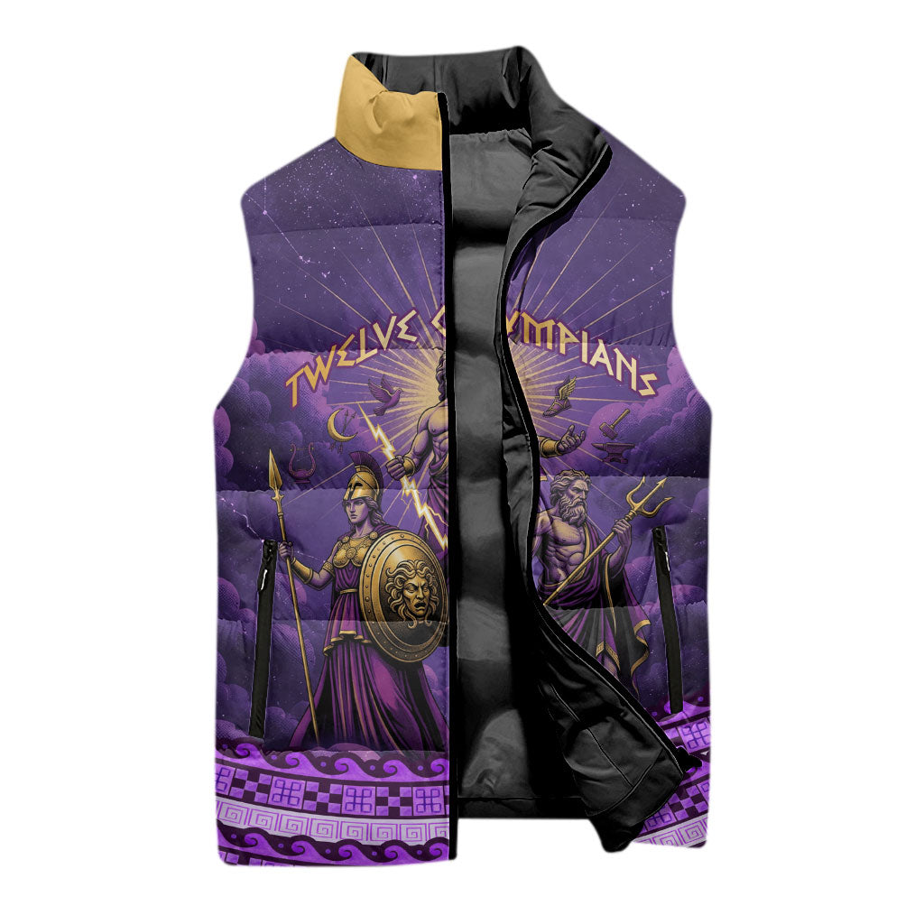 Twelve Olympians Sleeveless Puffer Jacket Gods Of Mount Olympus Greek Mythology