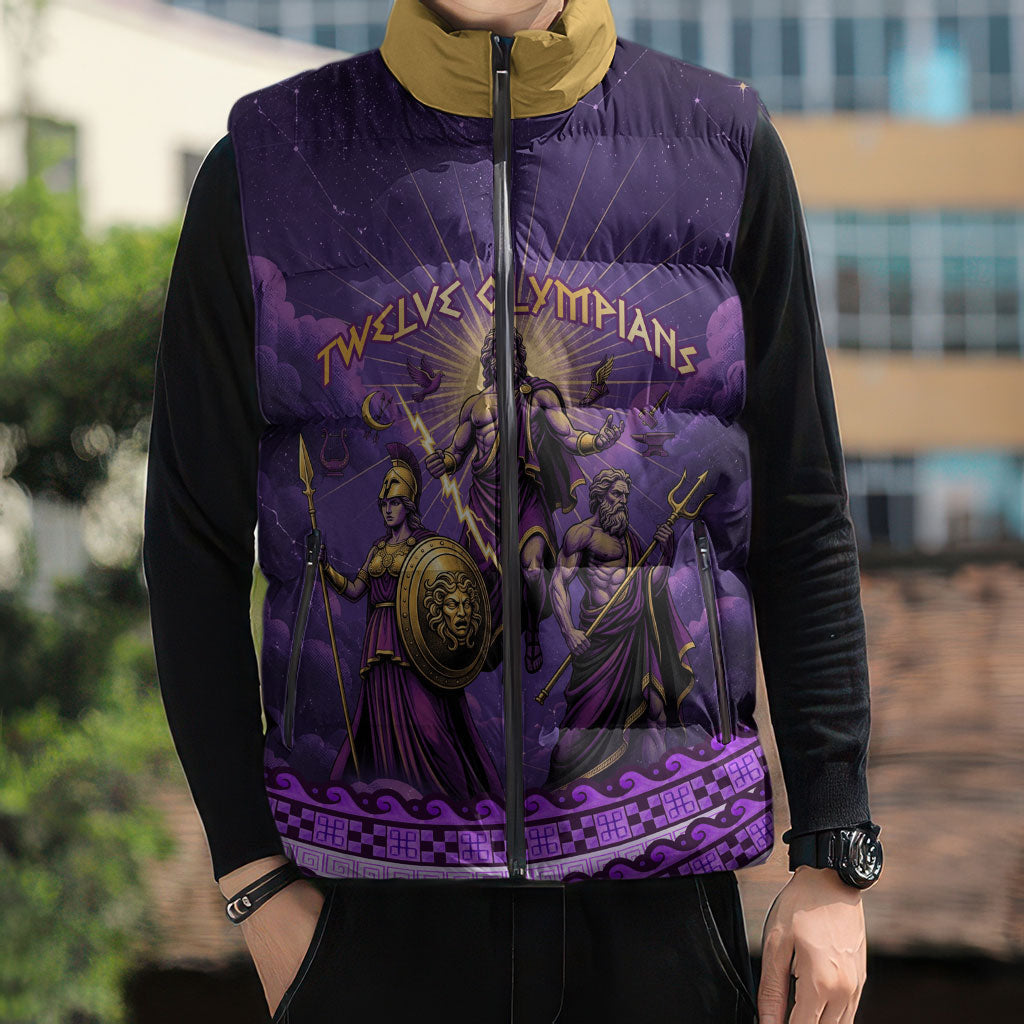 Twelve Olympians Sleeveless Puffer Jacket Gods Of Mount Olympus Greek Mythology