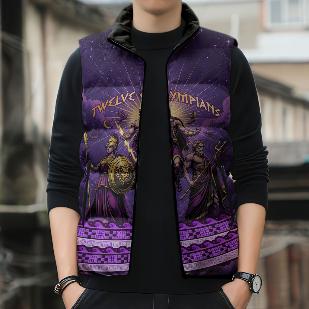 Twelve Olympians Sleeveless Puffer Jacket Gods Of Mount Olympus Greek Mythology