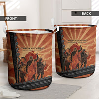 Twelve Olympians Laundry Basket Greek Gods Graphic With Greek Amphora Vase And Parthenon Art