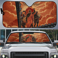 Twelve Olympians Auto Sun Shade Greek Gods Graphic With Greek Amphora Vase And Parthenon Art