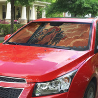 Twelve Olympians Auto Sun Shade Greek Gods Graphic With Greek Amphora Vase And Parthenon Art