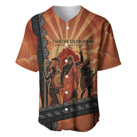 Twelve Olympians Baseball Jersey Greek Gods Graphic With Greek Amphora Vase And Parthenon Art