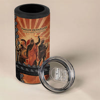Twelve Olympians 4 in 1 Can Cooler Tumbler Greek Gods Graphic With Greek Amphora Vase And Parthenon Art