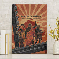 Twelve Olympians Canvas Wall Art Greek Gods Graphic With Greek Amphora Vase And Parthenon Art