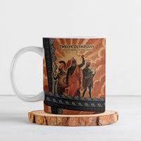 Twelve Olympians Ceramic Mug Greek Gods Graphic With Greek Amphora Vase And Parthenon Art