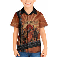 Twelve Olympians Hawaiian Shirt Greek Gods Graphic With Greek Amphora Vase And Parthenon Art