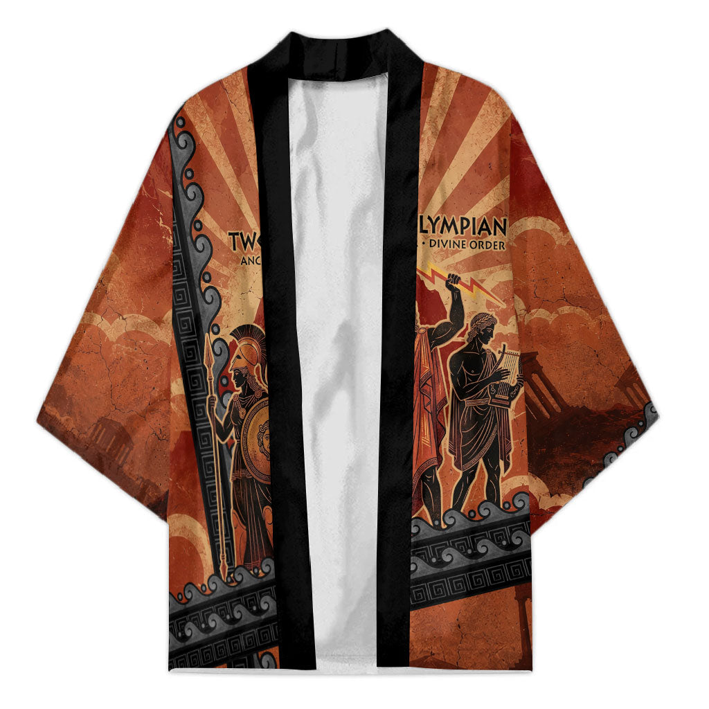 Twelve Olympians Kimono Greek Gods Graphic With Greek Amphora Vase And Parthenon Art