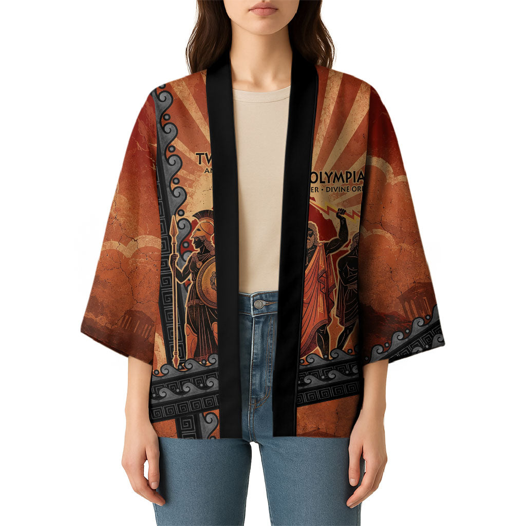 Twelve Olympians Kimono Greek Gods Graphic With Greek Amphora Vase And Parthenon Art