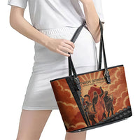 Twelve Olympians Leather Tote Bag Greek Gods Graphic With Greek Amphora Vase And Parthenon Art