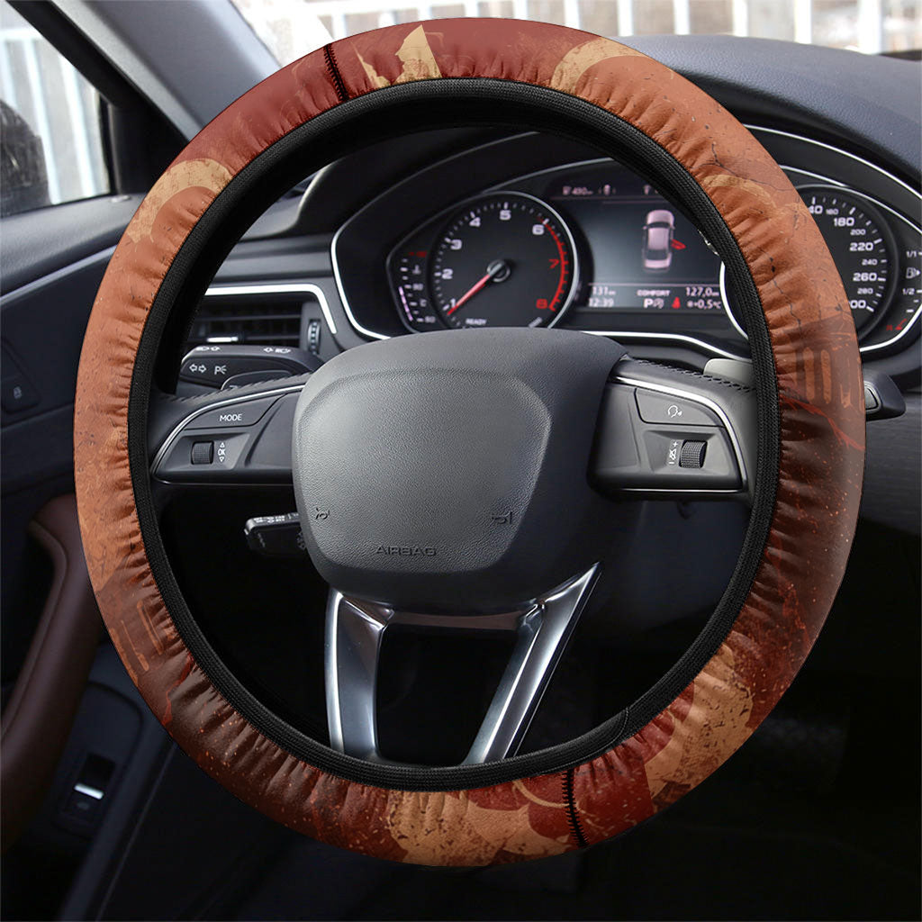 Twelve Olympians Steering Wheel Cover Greek Gods Graphic With Greek Amphora Vase And Parthenon Art