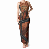 Twelve Olympians Tank Maxi Dress Greek Gods Graphic With Greek Amphora Vase And Parthenon Art