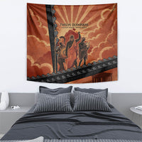 Twelve Olympians Tapestry Greek Gods Graphic With Greek Amphora Vase And Parthenon Art