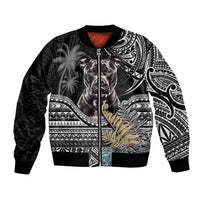 Polynesian Pitbull Bomber Jacket Polynesian Pattern And Pitbull - Wonder Print Shop