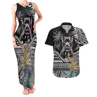 Polynesian Pitbull Couples Matching Tank Maxi Dress and Hawaiian Shirt Polynesian Pattern And Pitbull - Wonder Print Shop