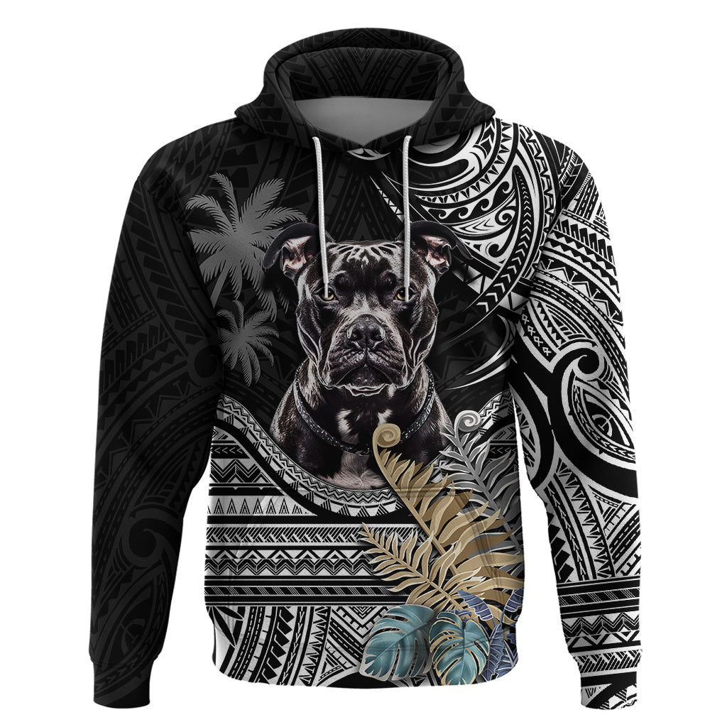 Polynesian Pitbull Hoodie Polynesian Pattern And Pitbull - Wonder Print Shop