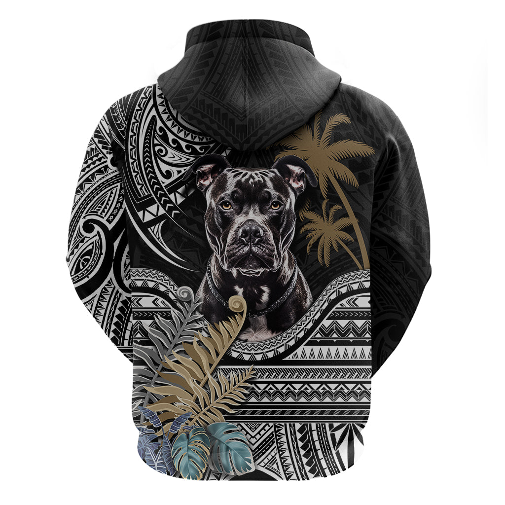 Polynesian Pitbull Hoodie Polynesian Pattern And Pitbull - Wonder Print Shop