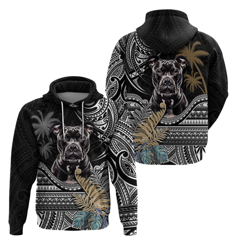 Polynesian Pitbull Hoodie Polynesian Pattern And Pitbull - Wonder Print Shop