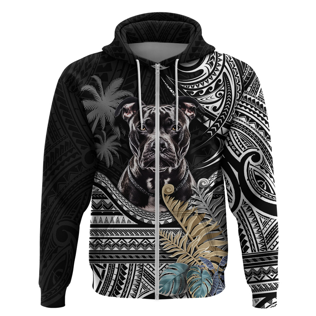 Polynesian Pitbull Hoodie Polynesian Pattern And Pitbull - Wonder Print Shop