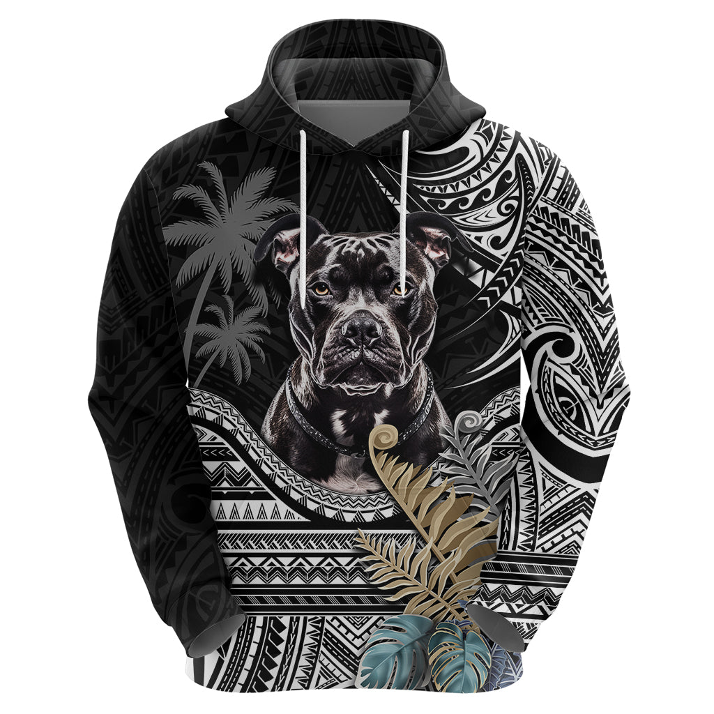 Polynesian Pitbull Hoodie Polynesian Pattern And Pitbull - Wonder Print Shop