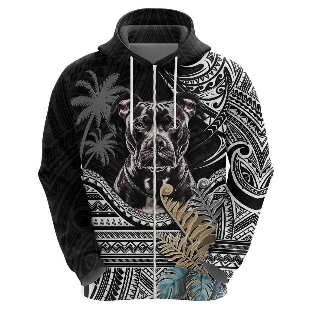 Polynesian Pitbull Hoodie Polynesian Pattern And Pitbull - Wonder Print Shop