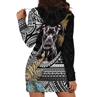 Polynesian Pitbull Hoodie Dress Polynesian Pattern And Pitbull - Wonder Print Shop