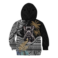Polynesian Pitbull Kid Hoodie Polynesian Pattern And Pitbull - Wonder Print Shop