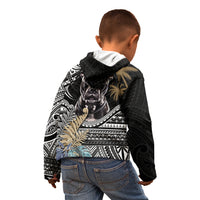 Polynesian Pitbull Kid Hoodie Polynesian Pattern And Pitbull - Wonder Print Shop