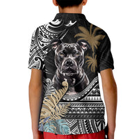 Polynesian Pitbull Kid Polo Shirt Polynesian Pattern And Pitbull - Wonder Print Shop