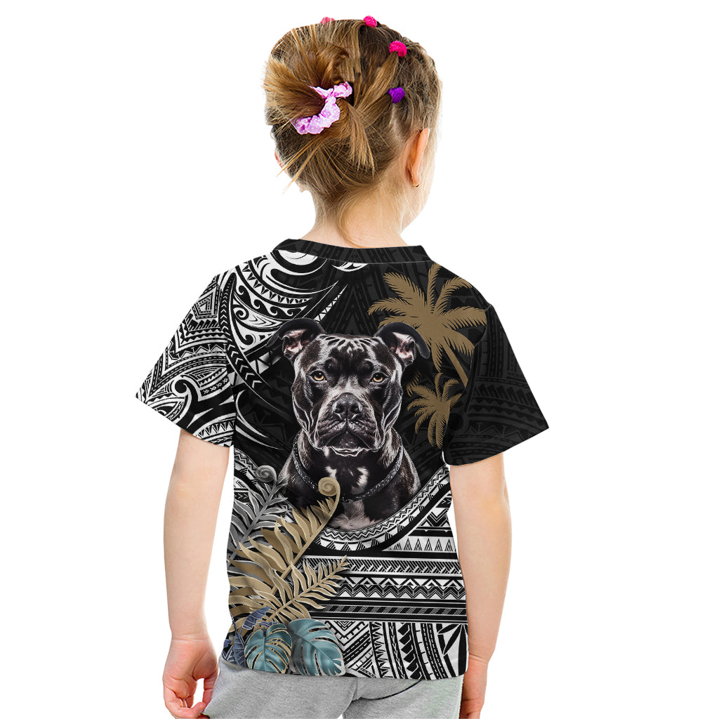 Polynesian Pitbull Kid T Shirt Polynesian Pattern And Pitbull - Wonder Print Shop
