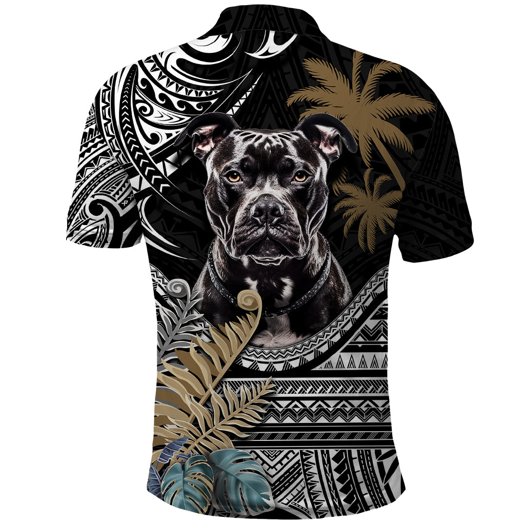 Polynesian Pitbull Polo Shirt Polynesian Pattern And Pitbull - Wonder Print Shop