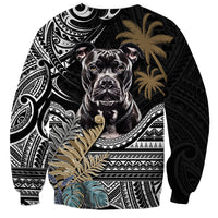 Polynesian Pitbull Sweatshirt Polynesian Pattern And Pitbull - Wonder Print Shop