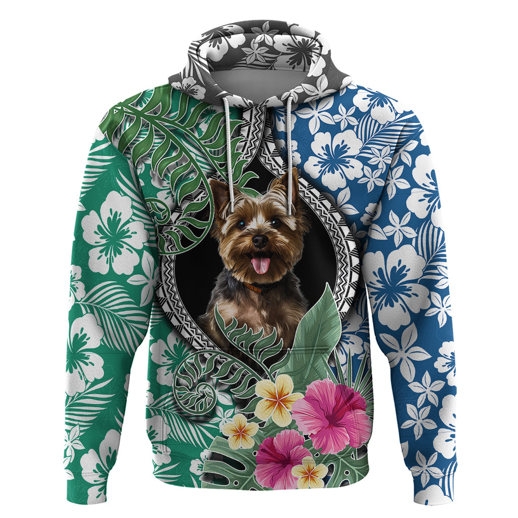 Polynesian Yorkshire Terrier Hoodie Polynesian Pattern And Yorkshire Terrier - Wonder Print Shop