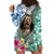 Polynesian Yorkshire Terrier Hoodie Dress Polynesian Pattern And Yorkshire Terrier - Wonder Print Shop