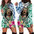 Polynesian Yorkshire Terrier Hoodie Dress Polynesian Pattern And Yorkshire Terrier - Wonder Print Shop