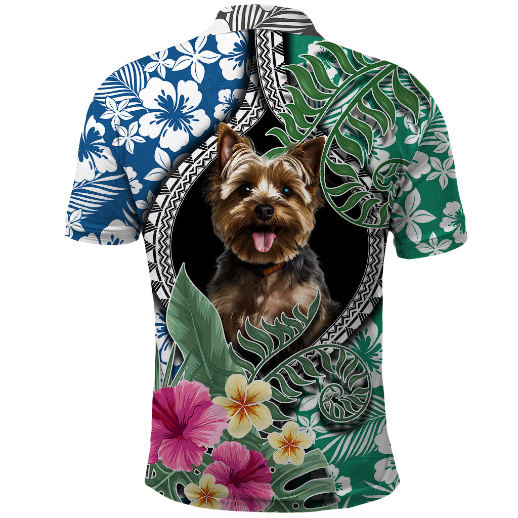 Polynesian Yorkshire Terrier Polo Shirt Polynesian Pattern And Yorkshire Terrier - Wonder Print Shop